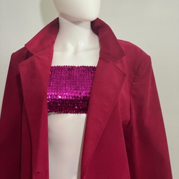 Hot Pink ultra suede Lilli Ann jacket - Picture 13 of 13